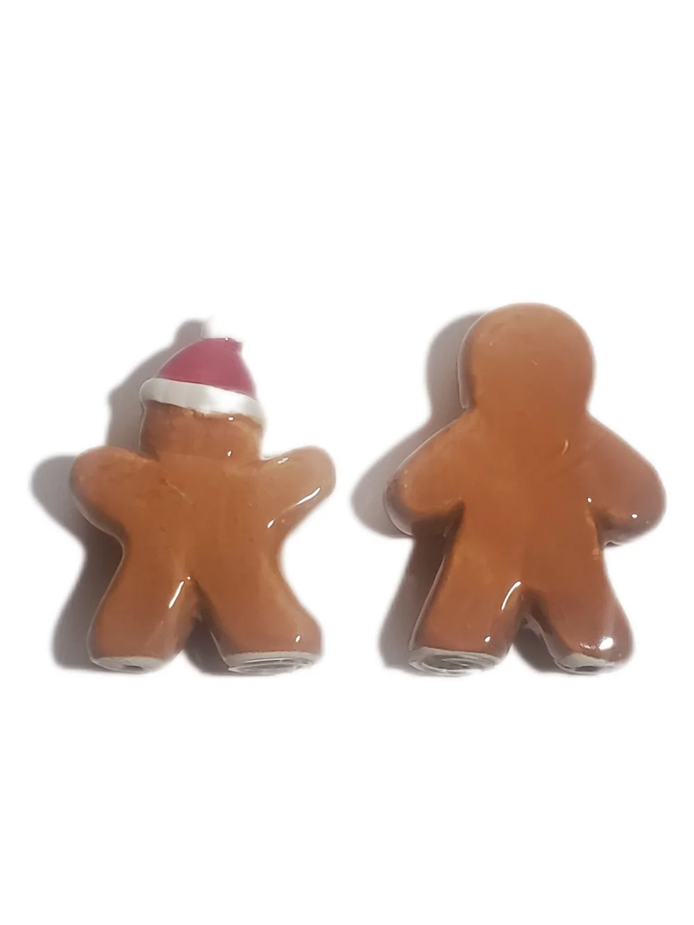 SALT & PEPPER SHAKERS Holiday Gingerbread Theme Ceramic in Red and Brown NWOT